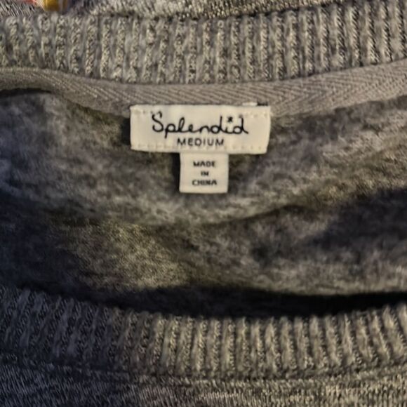 Splendid Women's Pullover Sweater M Black White Variegated Long Sleeve Cozy Knit - Picture 4 of 5